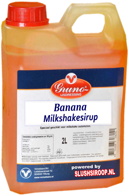 GRUNO - MilaNNE Milkshake syrup BANANA flavor, tank a, 2 liters
