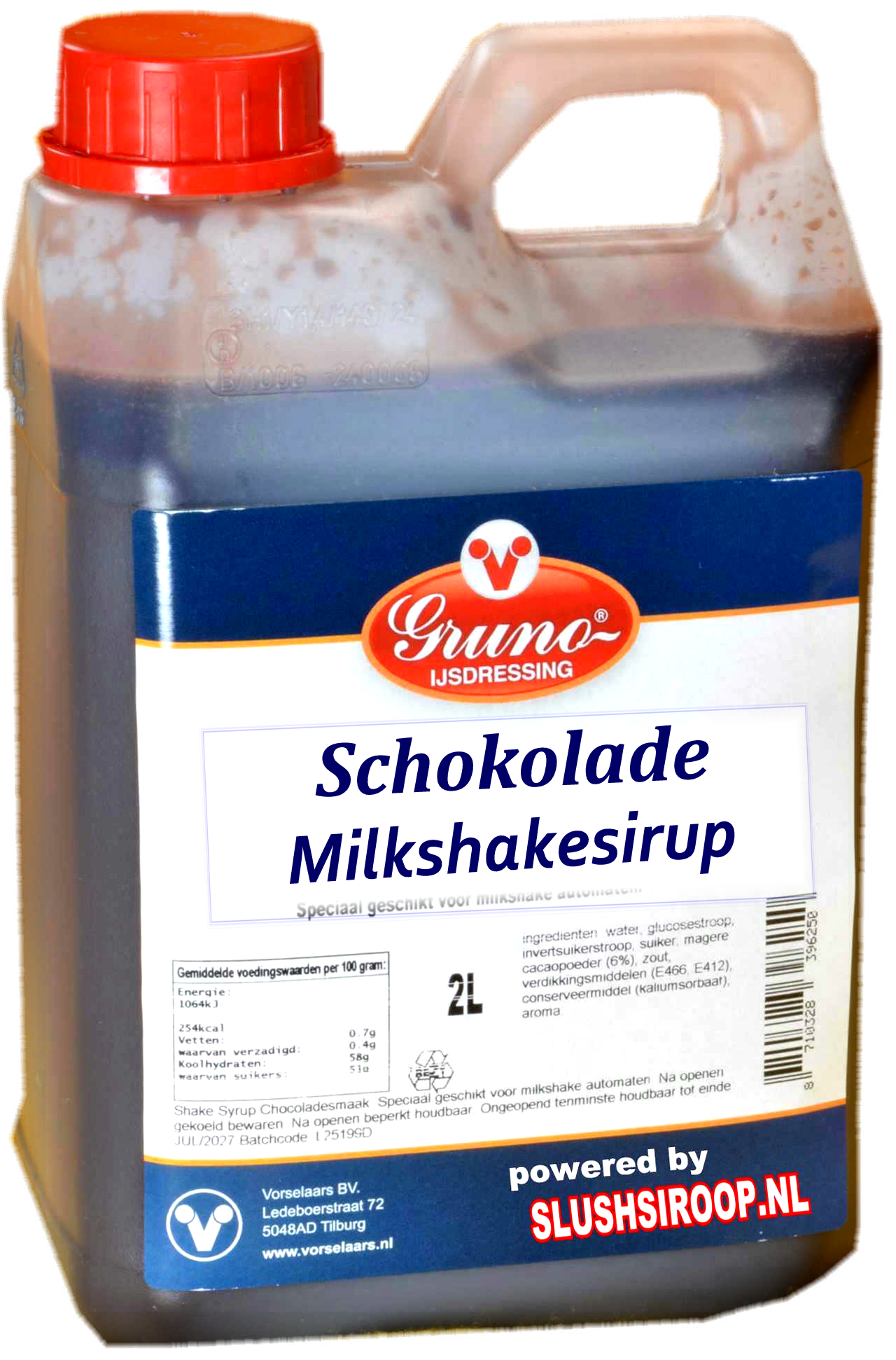 GRUNO - MilaNNE Milkshake syrup CHOCOLATE flavor, tank a, 2 liters
