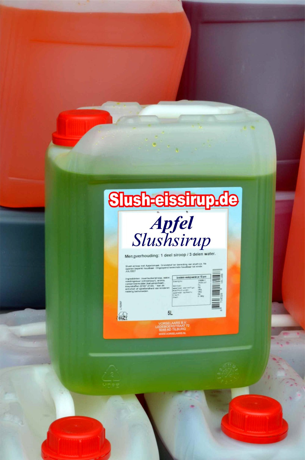 Slush Syrup APPLE - 5 liter tank - Vorselaars - Slushsiroop.nl - The ice-cold treat for everyone.