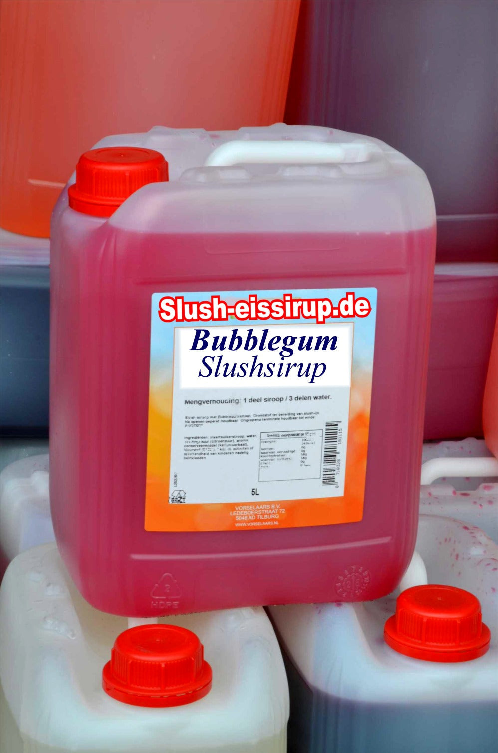 Bubblegum Slush Syrup - 5 liter tank - Vorselaars - Slushsiroop.nl - The ice-cold ice drink