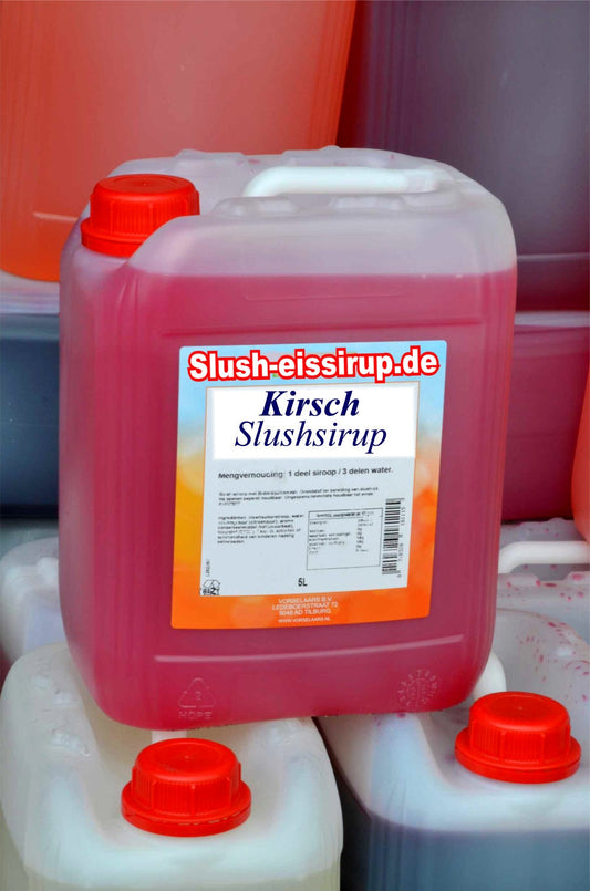 Slush-Sirup mit Kirschgeschmack – 5-Liter-Tank – Vorselaars – www.slush-eissirup.de