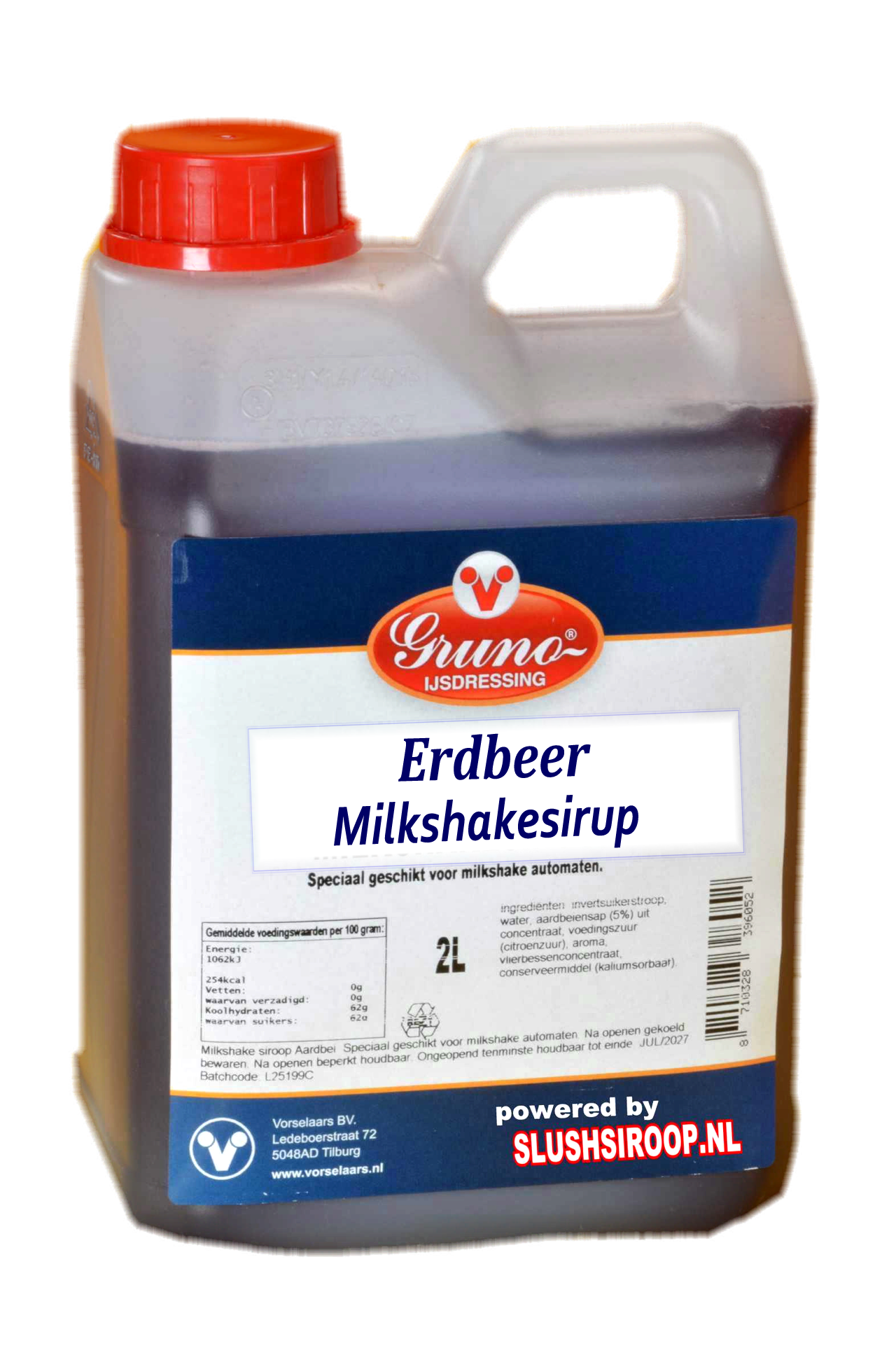 GRUNO - MilaNNE Milchshake-Sirup Erdbeergeschmack, Tank A, 2 Liter - www.slush-eissirup.de