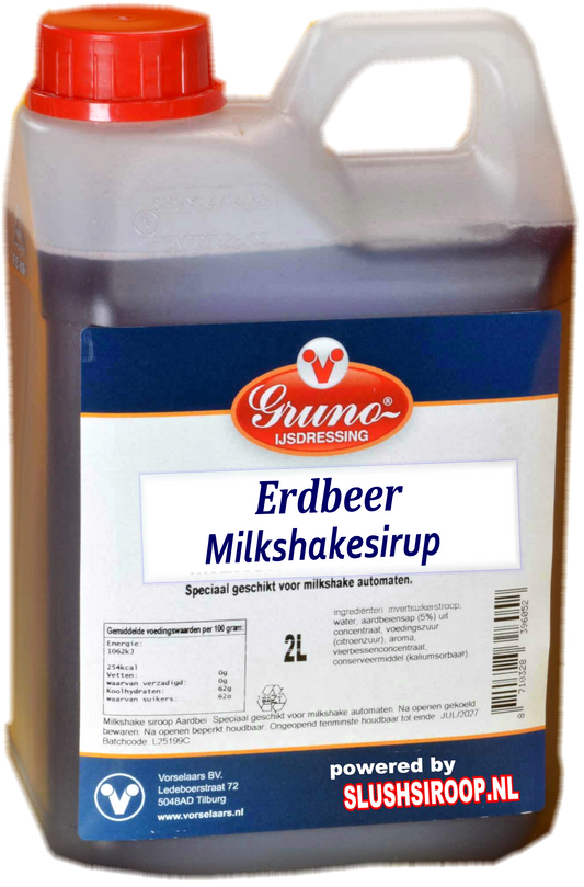 GRUNO - MilaNNE Milkshake syrup STRAWBERRY flavour, tank a, 2 liters
