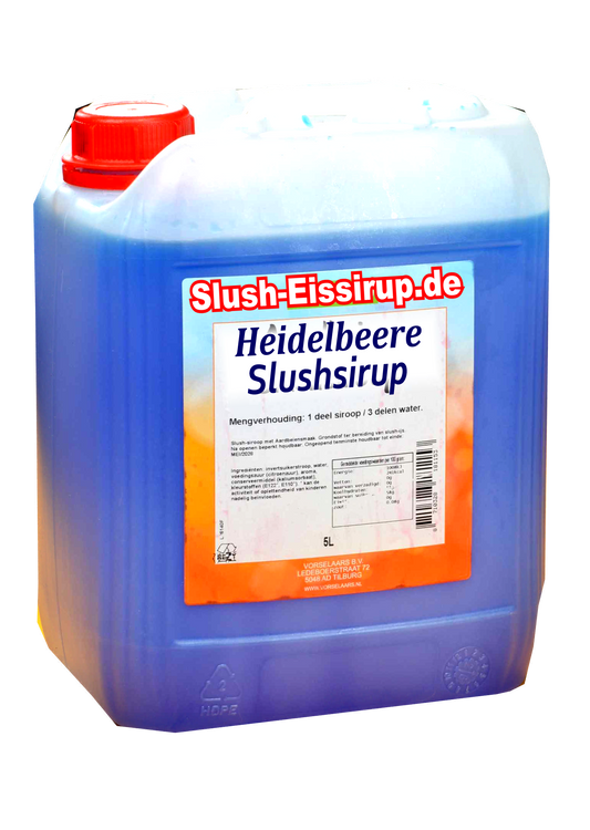 Slush Syrup BLUEBERRY flavor - 5 liter tank - Vorselaars - Slushsiroop.com - An ice-cold treat for young and old.