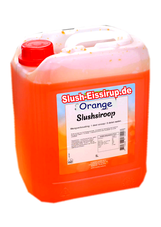 Slush syrup ORANGE flavor - 5-liter tank - Vorselaars -Slushsiroop.com